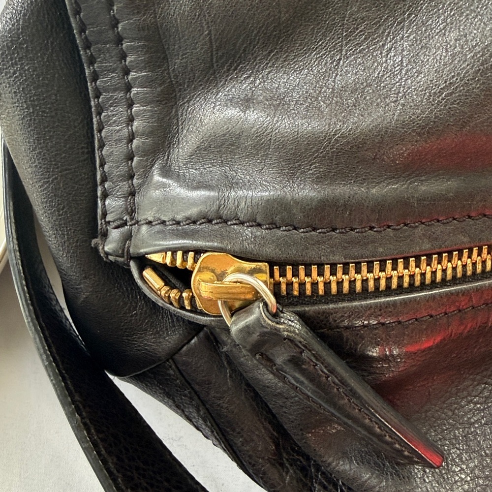 Givenchy Black Aged Leather Pandora Large Satchel Handbag Gold HW - Picture 10 of 16